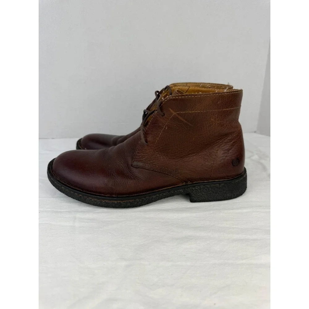 Born Mens Brown Leather‎ Chukka Boots Lace Up Ankle Booties Size 9M